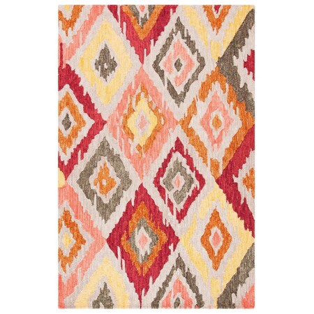 Safavieh 6 x 9 ft. Ikat Hand Tufted Rectangle RugBeige & Pink IKT337B-6